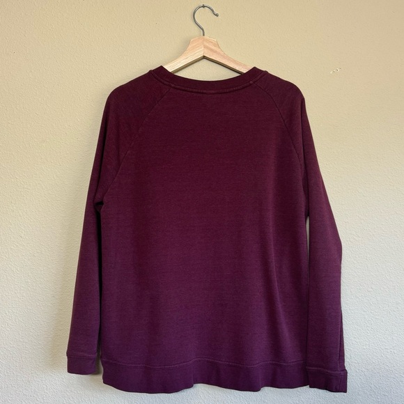 Nike top women large cotton blend long sleeve crewneck pullover sweatshirt red - Picture 2 of 9